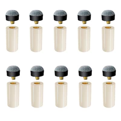 GSE™ 10-Pack 12mm/13mm Billiard Cue Tips, Soft/Hard Replacement Pool Cue Stick Screw-on Tips & Nylon Ferrules