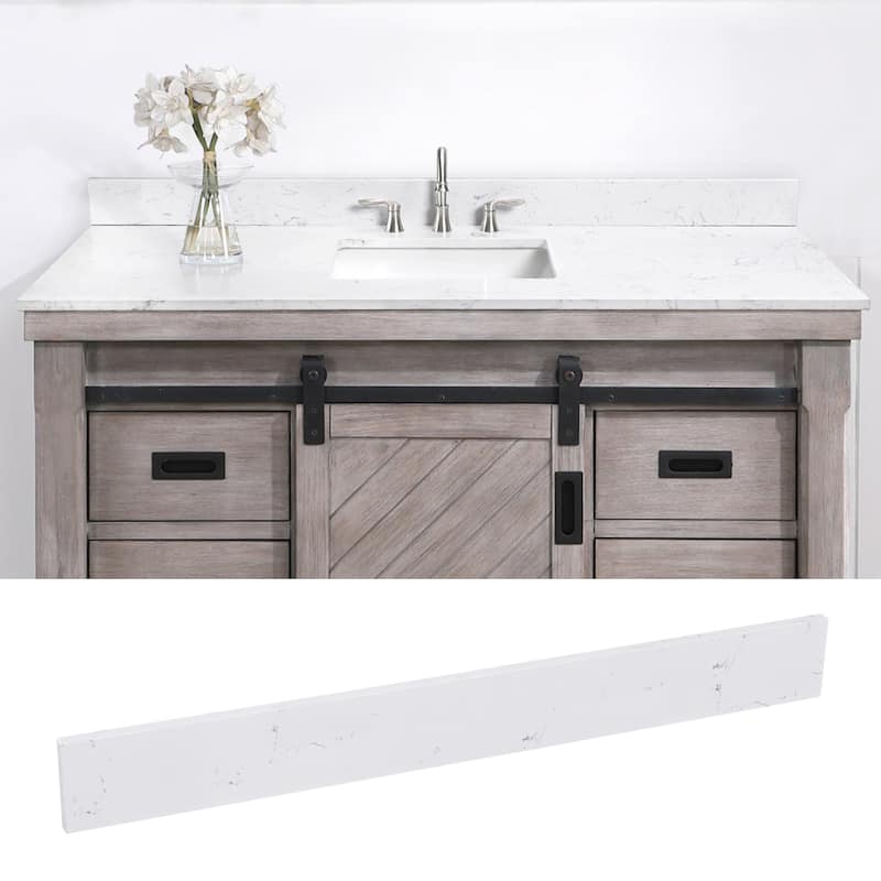 60 in. Engineered Marble Backsplash For Cabinet Vanity