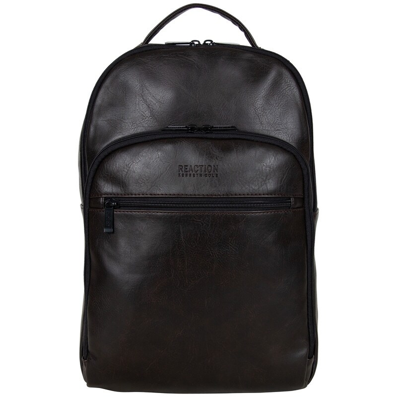 vegan leather laptop backpack