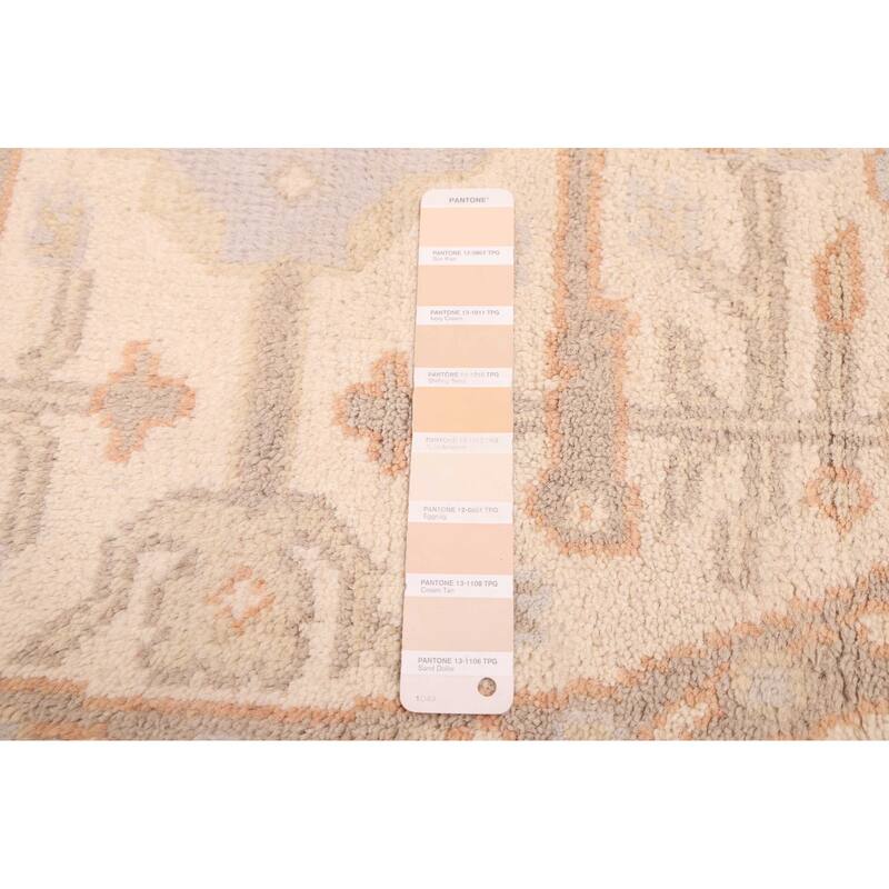 ECARPETGALLERY Hand-knotted Royal Oushak Ivory Wool Rug - 5'0 x 5'0