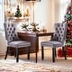 preview thumbnail 2 of 55, Set of 2 Modern Glam Velvet Dining Chairs - Armless TuftedAccent Side Chairs with Nailhead Trim & Ring Handle Grey