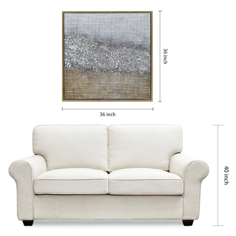 Matter Textured Metallic Hand Painted Canvas Wall Art