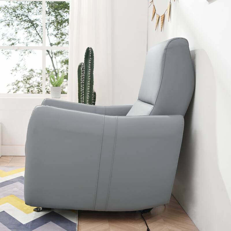Wall Hugger Power Recliner Chair with USB Port, Electric Reclining Armchair for Small Spaces, PU Leather Sofa for Living Room
