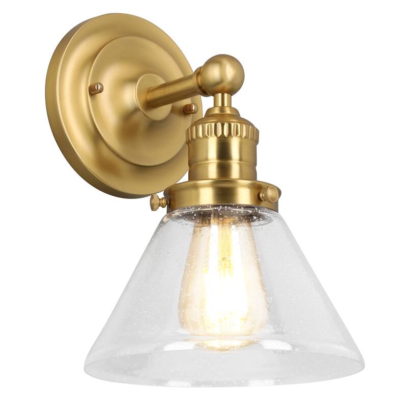 Augustin Transitional 1-Light Indoor Dimmable Wall Light Fixture - Satin Gold