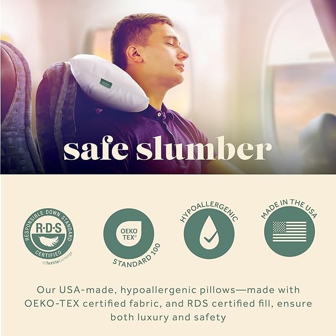 ComfyDown Travel Pillow Filled with 800 FP Goose Down 300 TC Cover Bed Bath Beyond 29330206