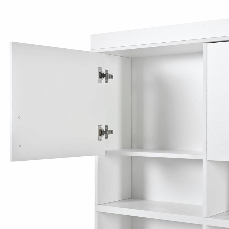 75" Entryway Hall Tree with Bench and Storage - 5-in-1 Modern Design