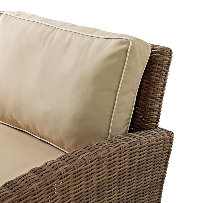 Crosley Bradenton 5-Piece Wicker Outdoor Sofa Patio Furniture Set - 144 "W x	93.75 "D x 32.5 "H