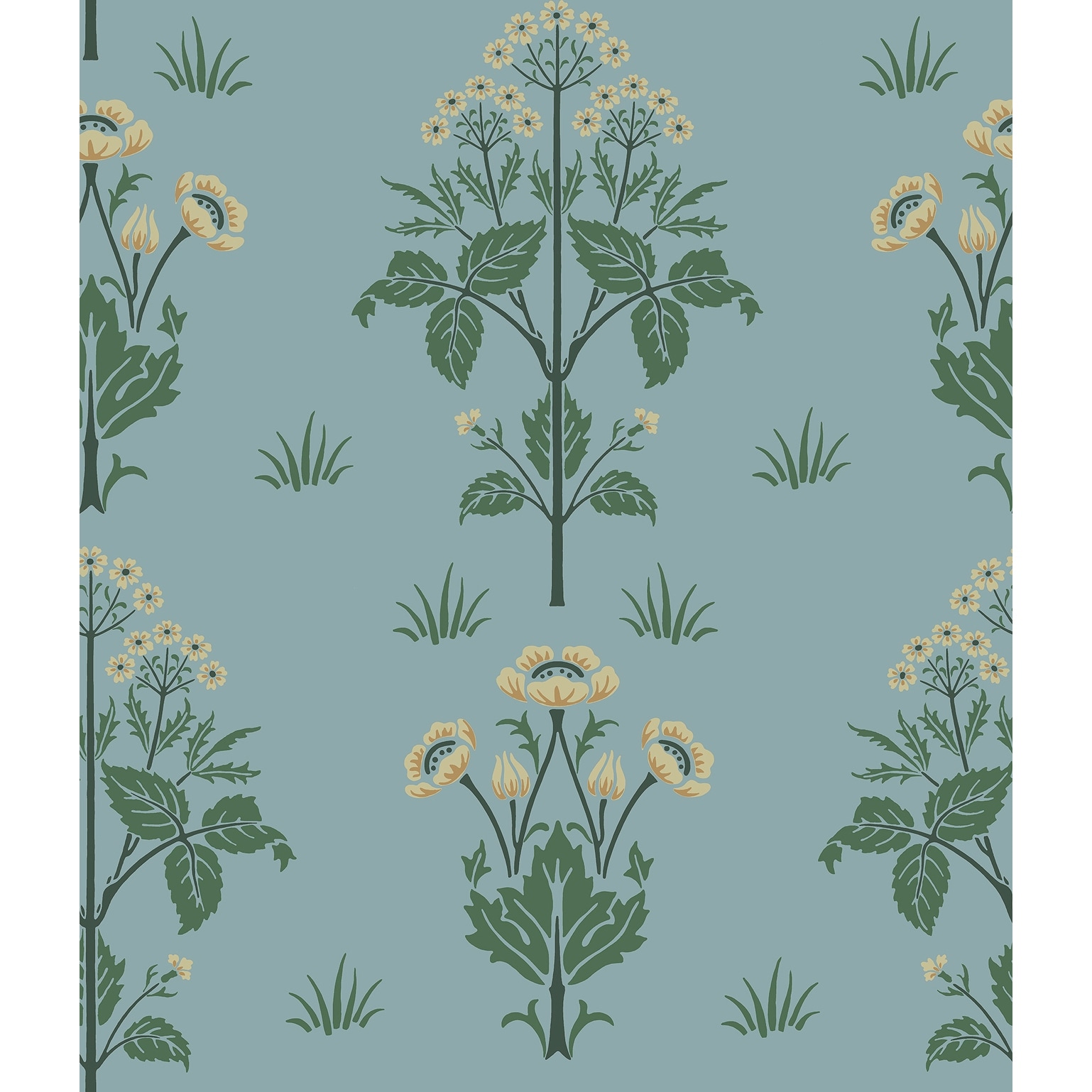 Meadow Sweet Woad and Forest Peel and Stick Wallpaper