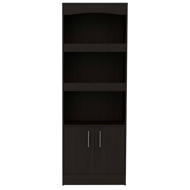 FM Furniture Durango Bookcase, Three Shelves, and Double Door Cabinet