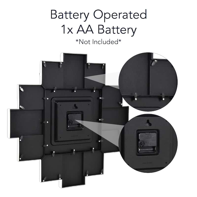 American Art Decor Picture Frame Collage Wall Clock 12 Photo Display Slots