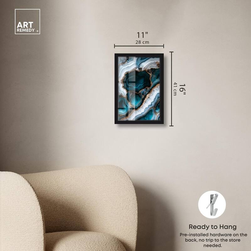 Teal Tectonic I Shadowbox by Art Remedy