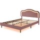 preview thumbnail 41 of 66, Velvet Upholstered Platform Bed Smart LED Bed Frame with Adjustable Height Headboard, Noise-Free Slat Support for Night's Sleep