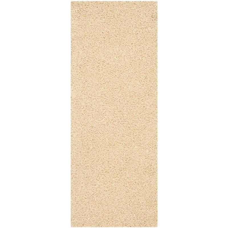 SAFAVIEH Monterey Handmade Shag Area Rug - 2'3" x 6' Runner - Cream