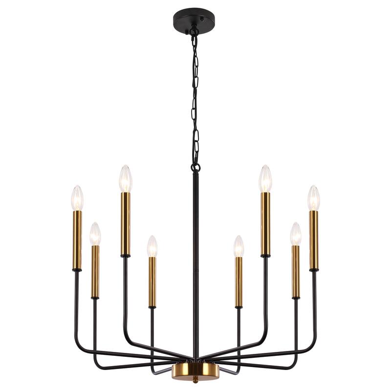 8-Light Modern Farmhouse Candle Chandelier for Kitchen Island Living Dining Room Bedroom