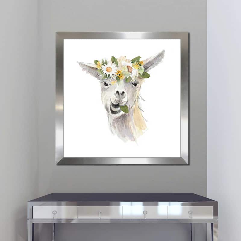 "Floral Llama III (Square)" Print on Acrylic