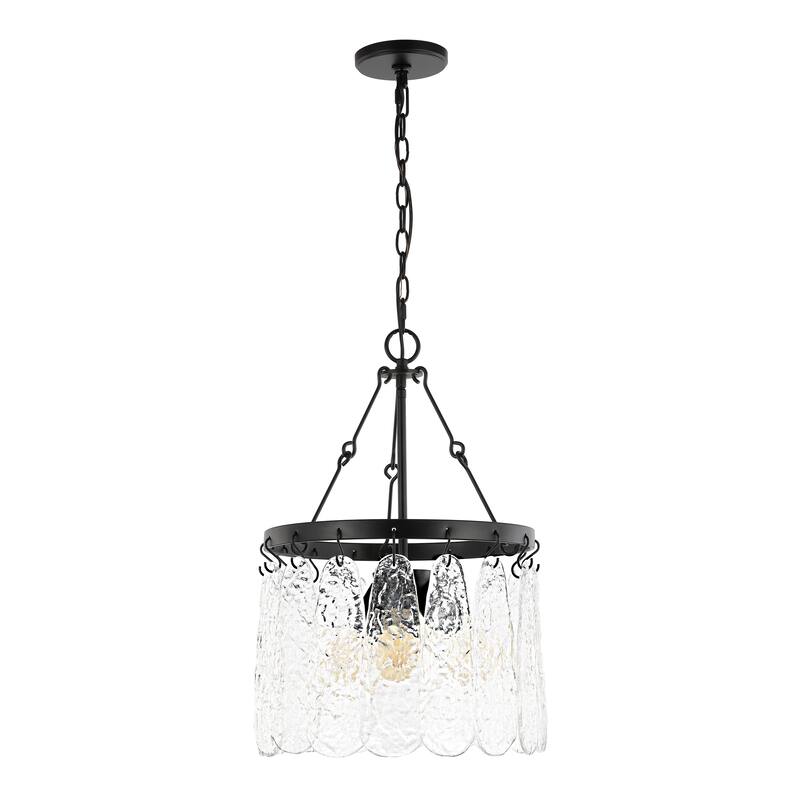 SAFAVIEH Thryssa 3-light 15-inch Chandelier - Black/Clear - 14"W x 14"D x 87"H