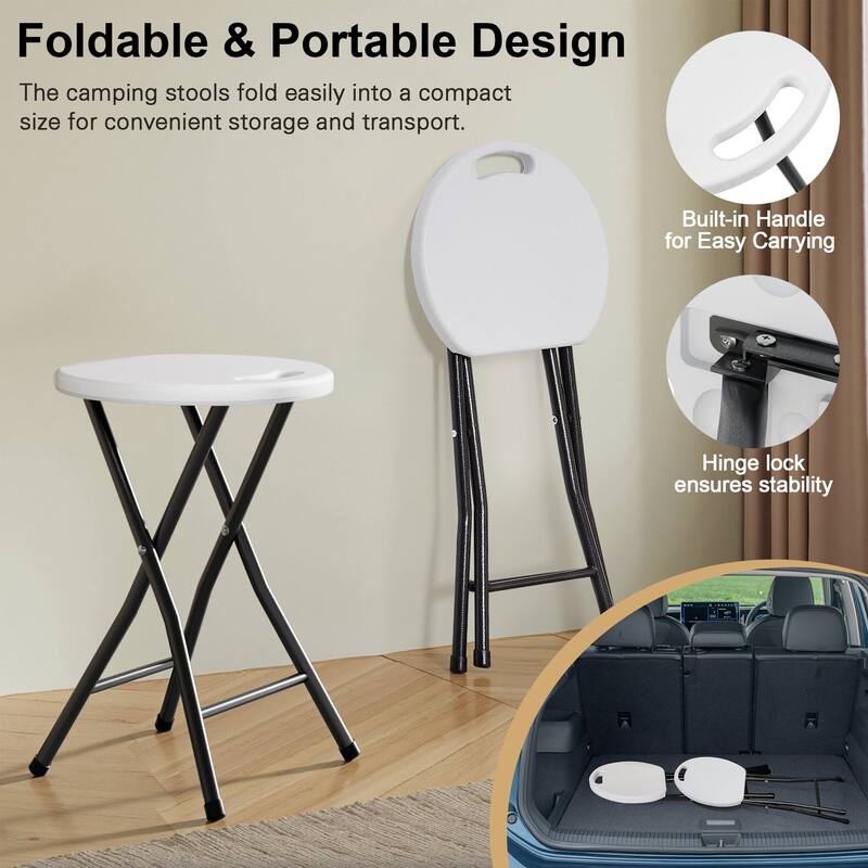 VECELO Modern X-Frame Folding Chair with Carry Handle Indoor Outdoor Space Saving Minimalist Design Chair
