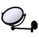 preview thumbnail 8 of 26, Allied Brass 8 Inch Wall Mounted Extending Make-Up Mirror 5X Magnification with Grooved Accent Matte Black