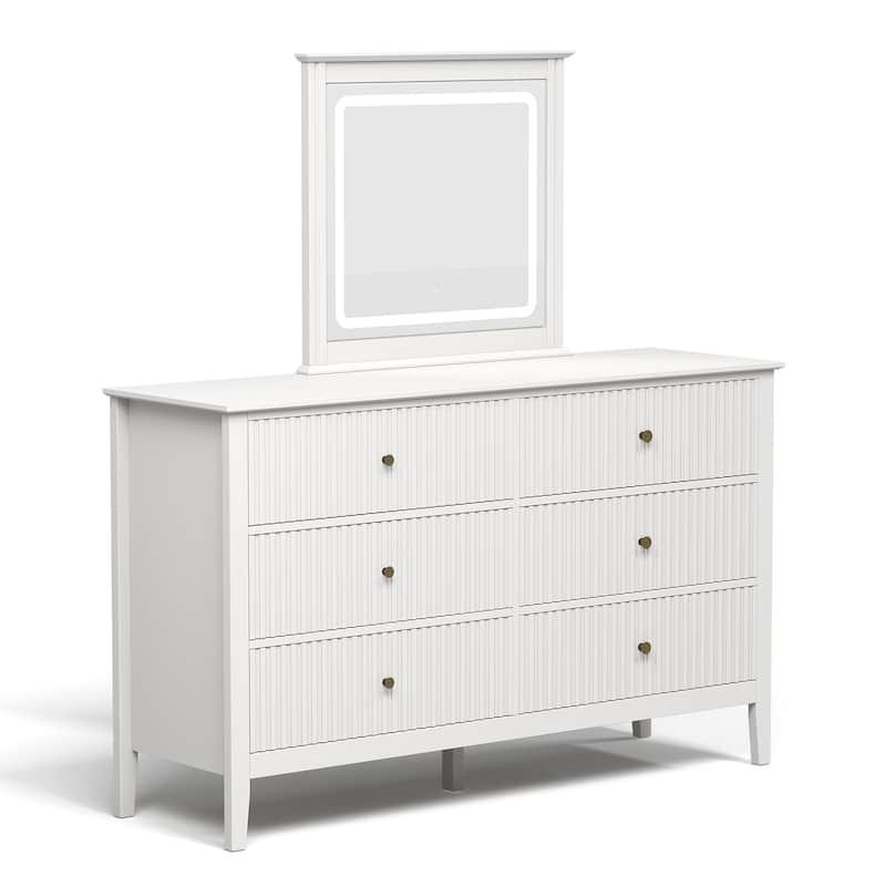6 Drawer Dresser with Lighted Mirror