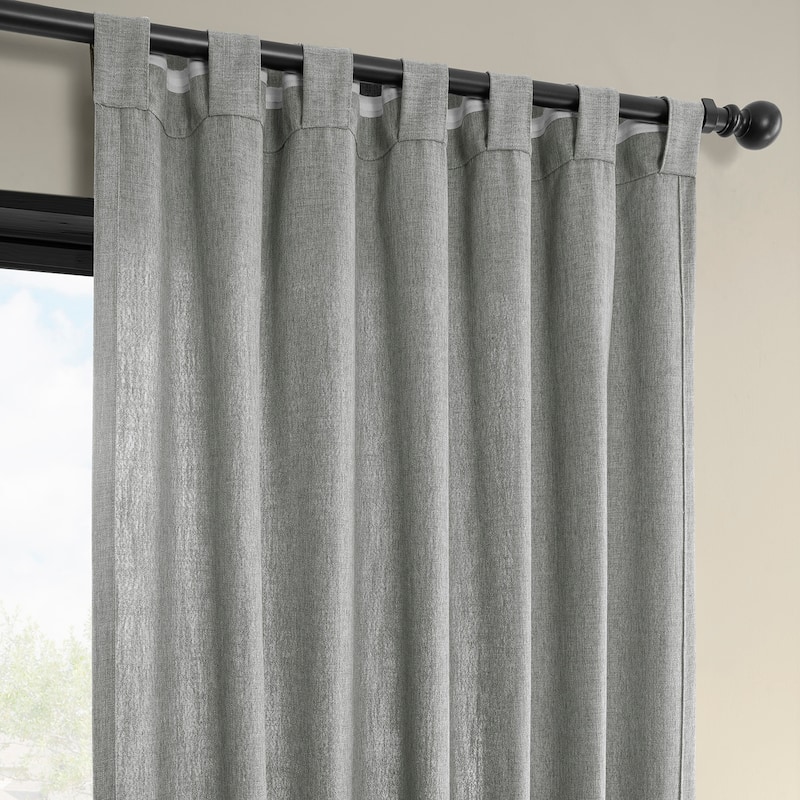 Exclusive Fabrics Simply Faux Linen Curtains (2 Panel) Light Filtering Curtains For Bedroom & Living Room Curtains