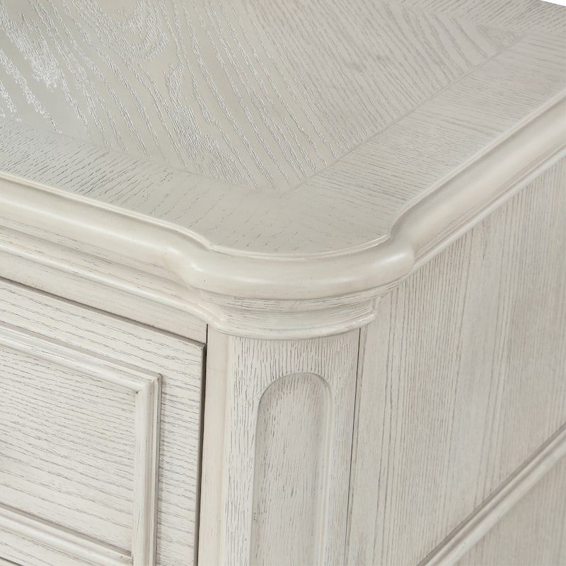 Roundhill Furniture Nelson 2-Drawer Bedroom Nightstand, Antique White