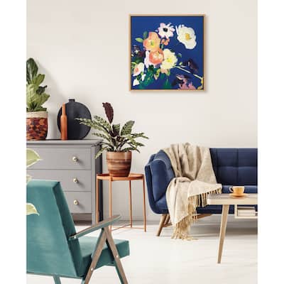 Kate and Laurel Sylvie Ranunculus and Tulips Among Others Framed Canvas by Emma Daisy