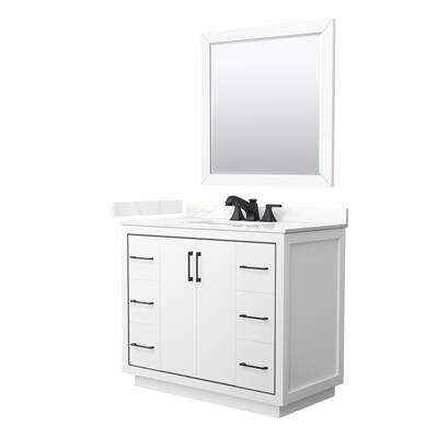 Icon 42-inch Single Vanity, Quartz Top, 34-inch Mirror