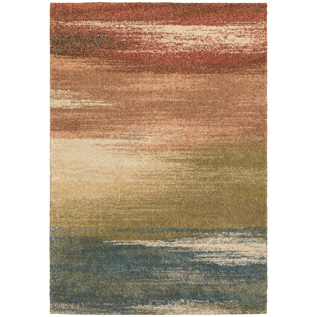 Honolulu Various Colors Pink Abstract Contemporary Casual Area Rug