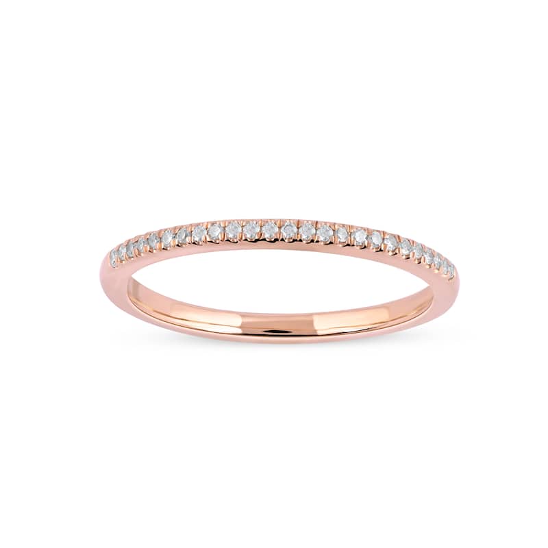 1/10ct TDW Diamond Studded Anniversary Band in 10K Rose Gold for Women