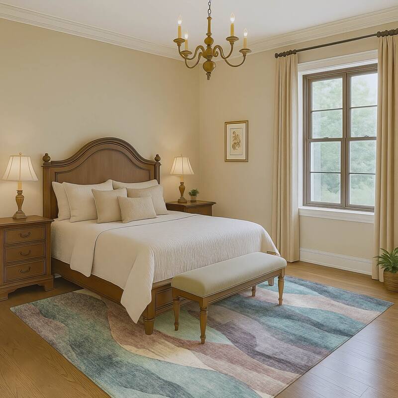 Premium Washable Super Soft Modern Waves Mayfield Rug