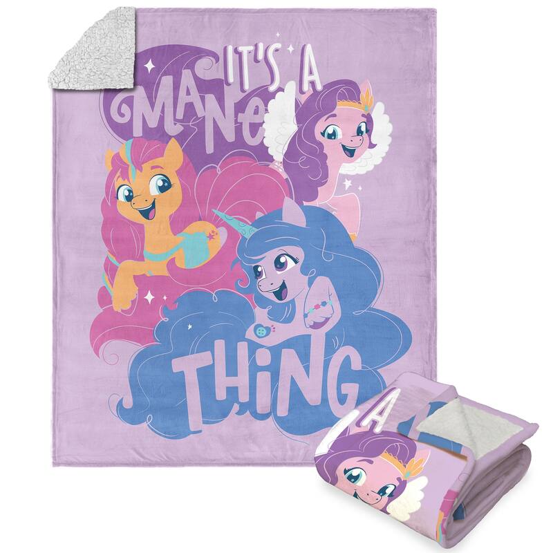 Hasbro My Little Pony Silk Touch Sherpa Throw Blanket