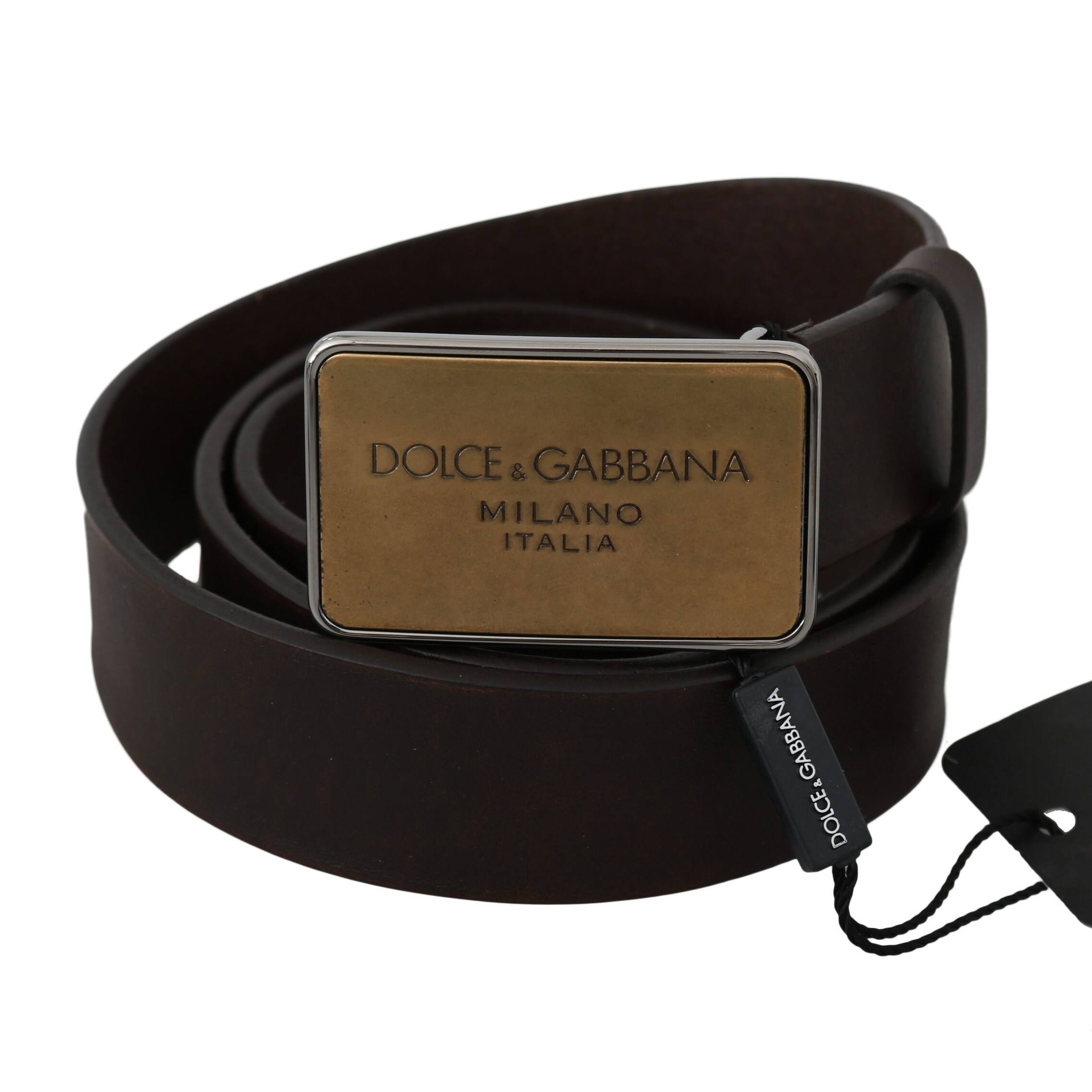 Shop Dolce Gabbana Brown Leather Gold Dg Logo Metal Buckle Men S Belt Overstock 31431390
