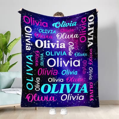 Personalized Blankets and Throws Custom Blanket with Name Customized Flannel Blanket for Kids