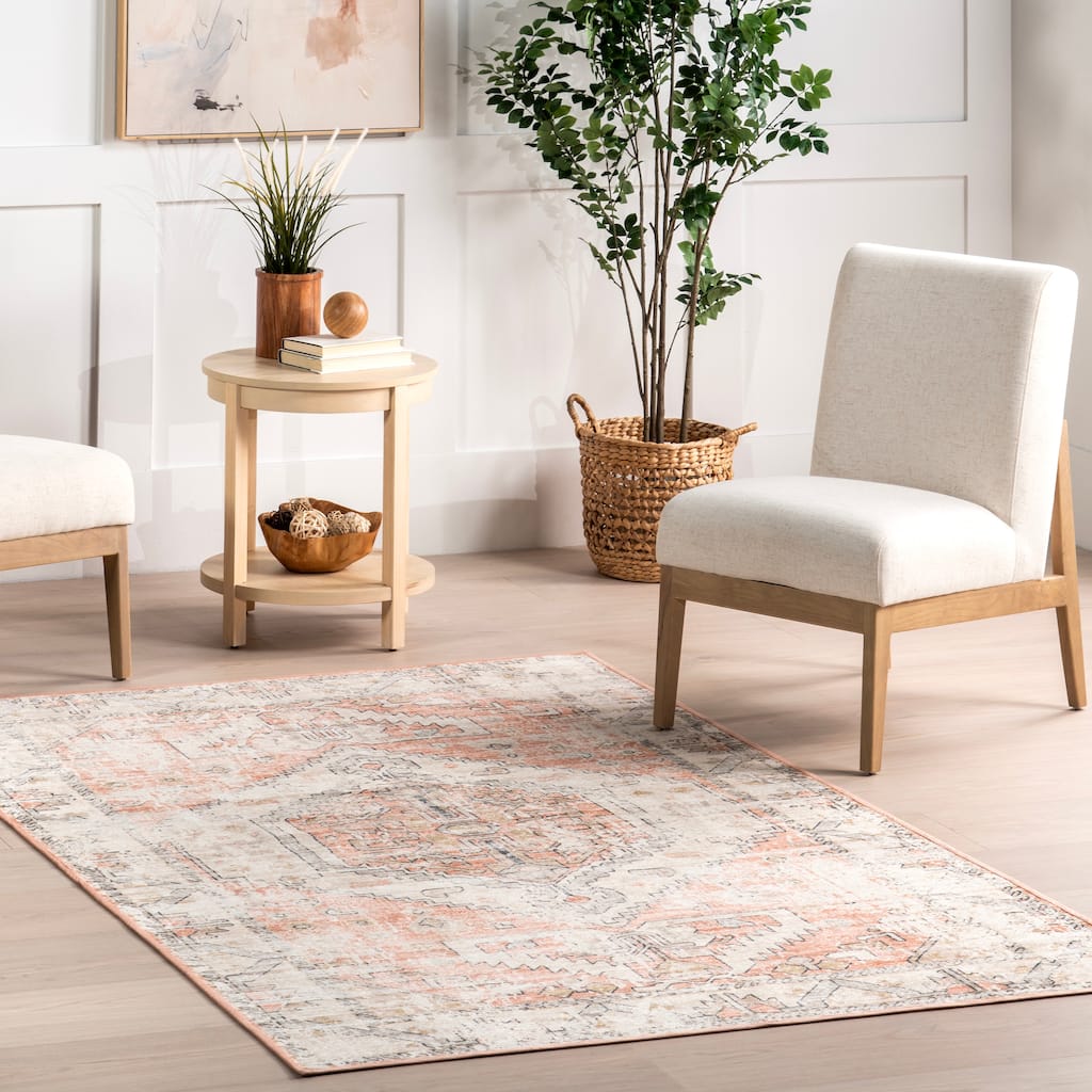 Nuloom Transitional Medallion SpinClean Machine Washable Area Rug