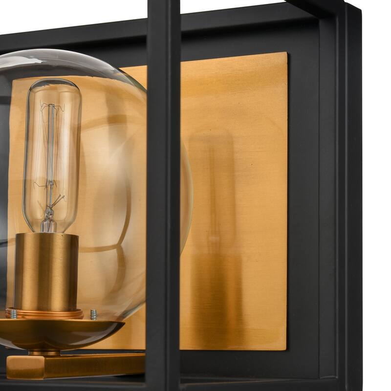 Light Society Vinn 1-Light Vanity Light - Black/Brushed Brass