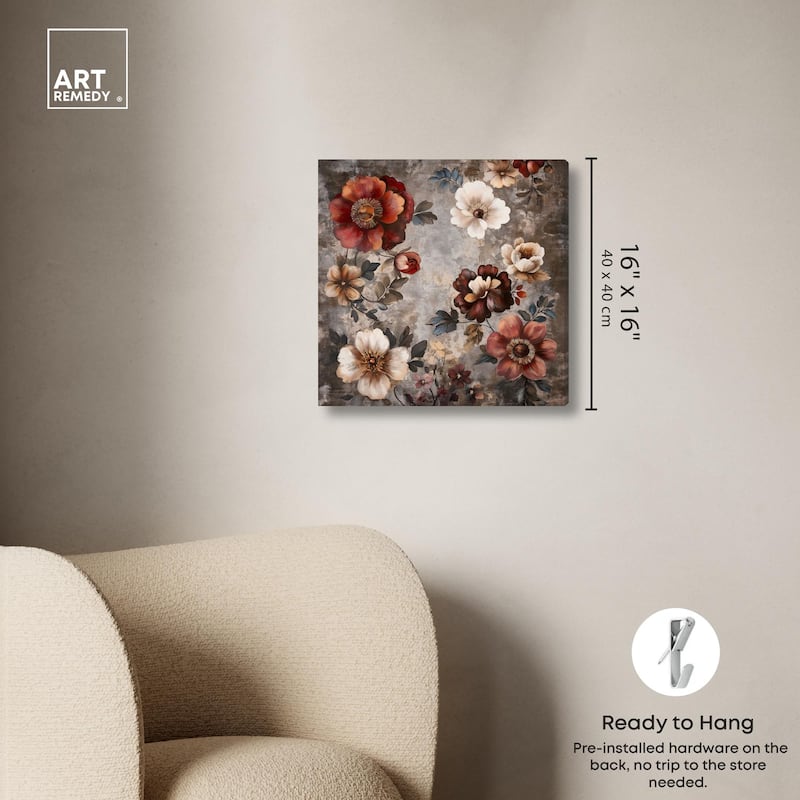 Dusk Dahlias Canvas by Art Remedy, Gallery Wrapped