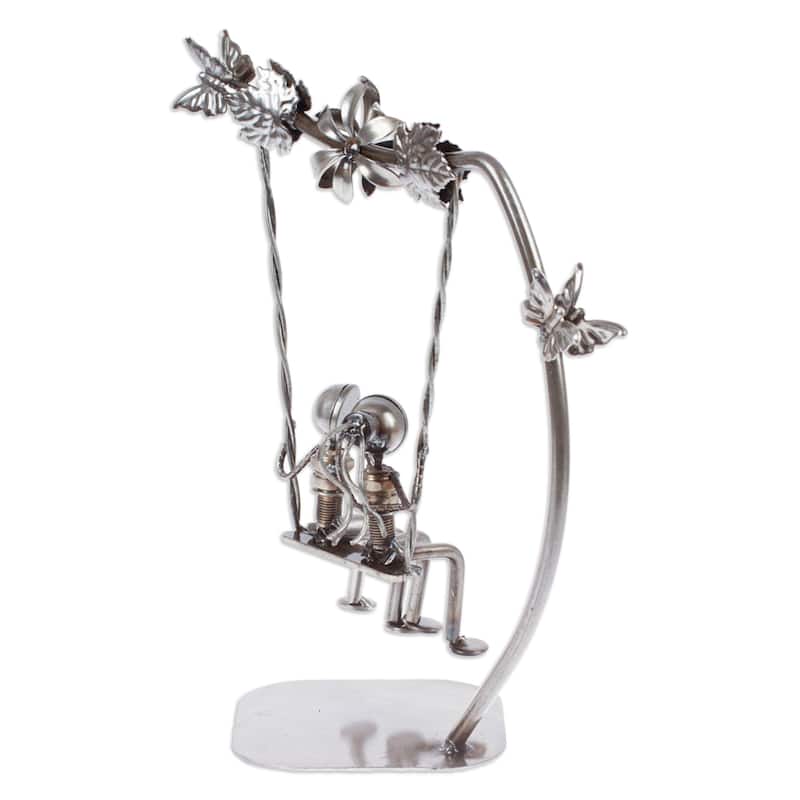 Novica Handmade Romantic Swing Auto Part Statuette