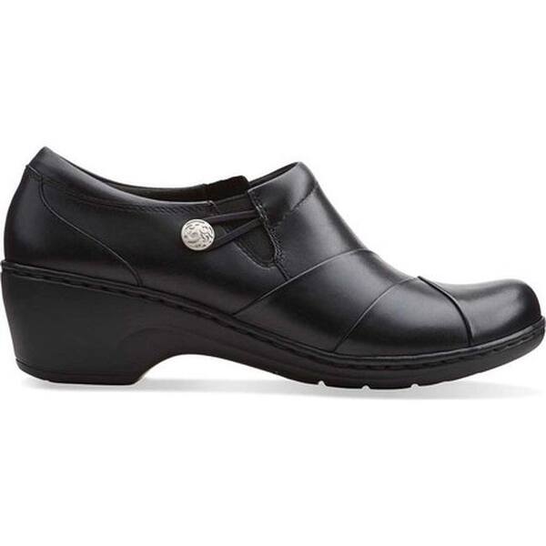 Shop Clarks Women S Channing Ann Slip On Black Cow Full Grain