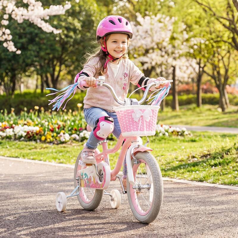 Gymax 14'' Kids Bike w/Training Wheels Hand Coaster Brakes Adjustable