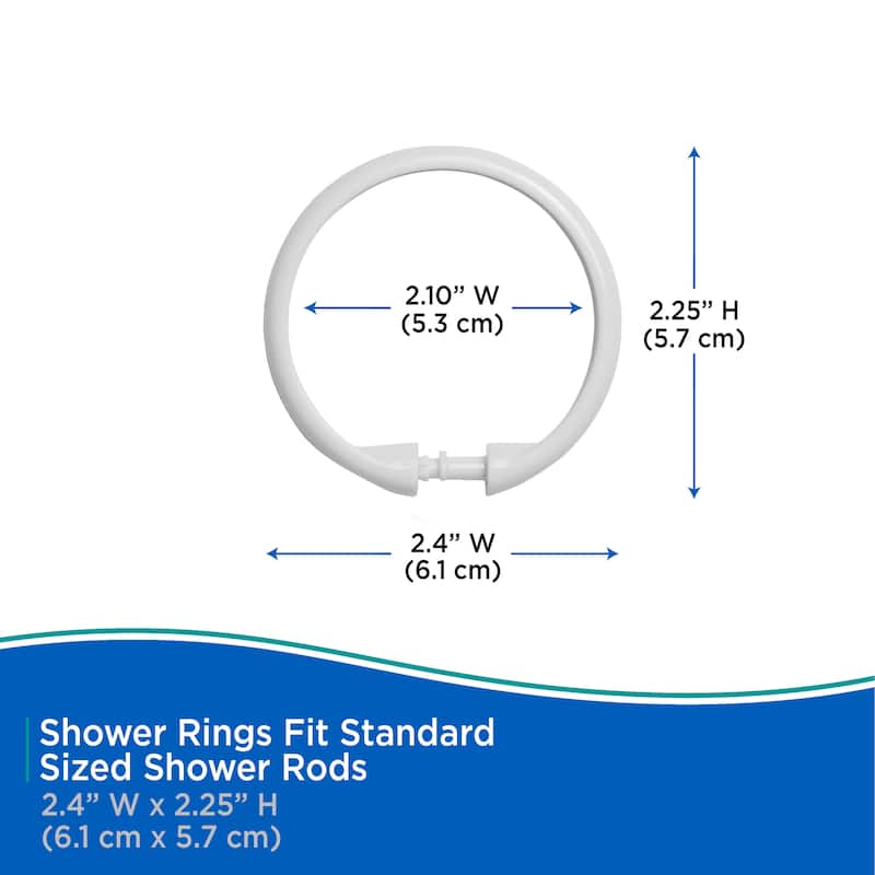 Kenney Smooth Shower Curtain Rings, Set of 12