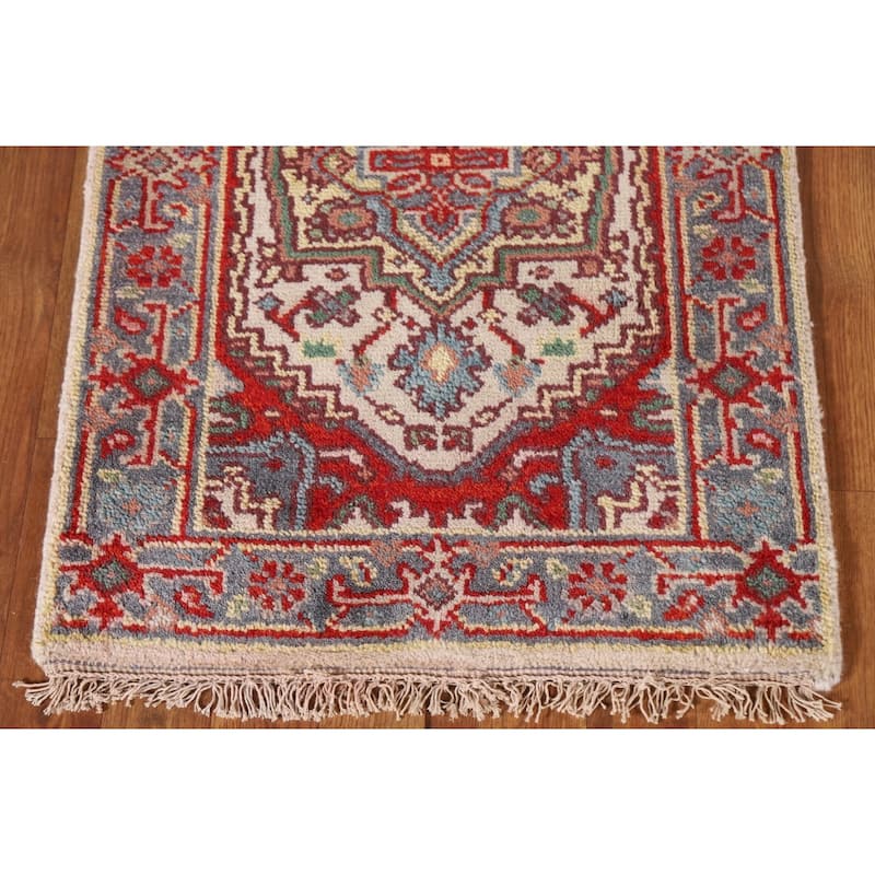 Geometric Heriz Serapi Oriental Rug Hand-Knotted Wool Carpet - 2'0"x 3'0"