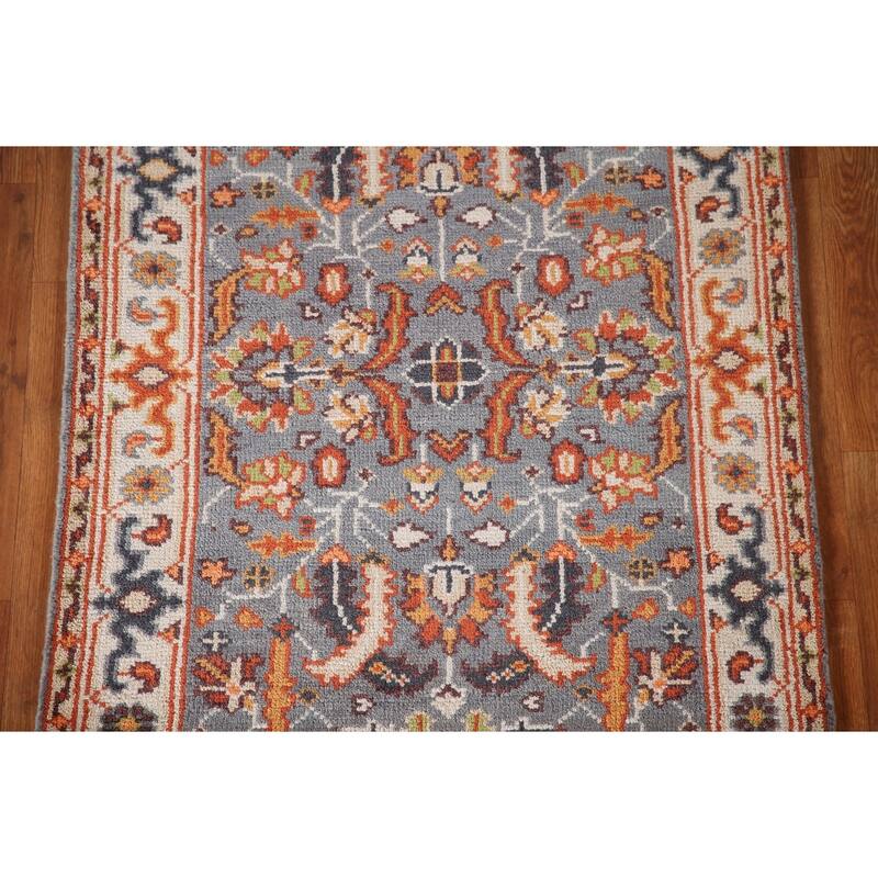 Gray Heriz Indian Area Rug Handmade Wool Carpet - 3'2"x 5'1"