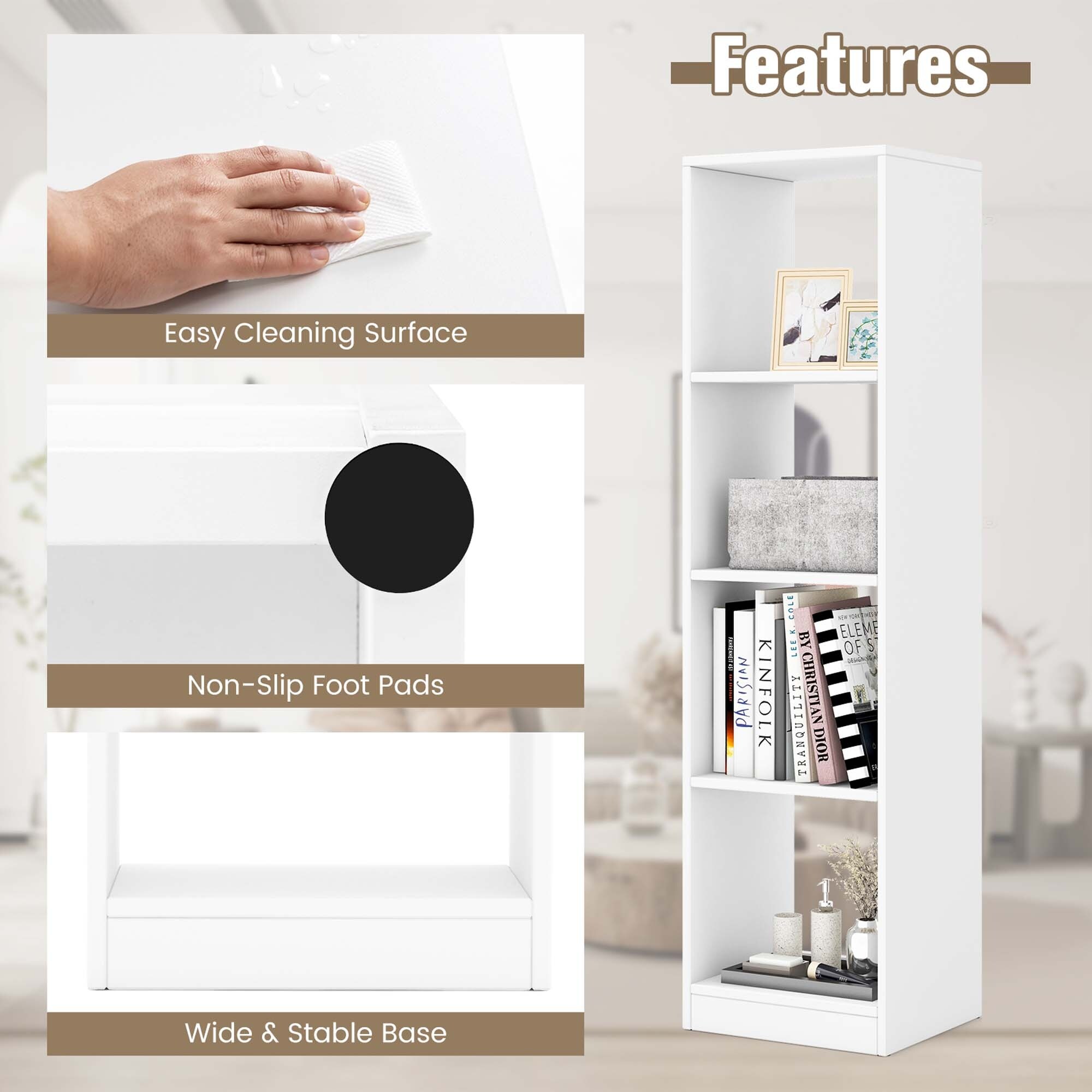 4 ft shop tall bookcase