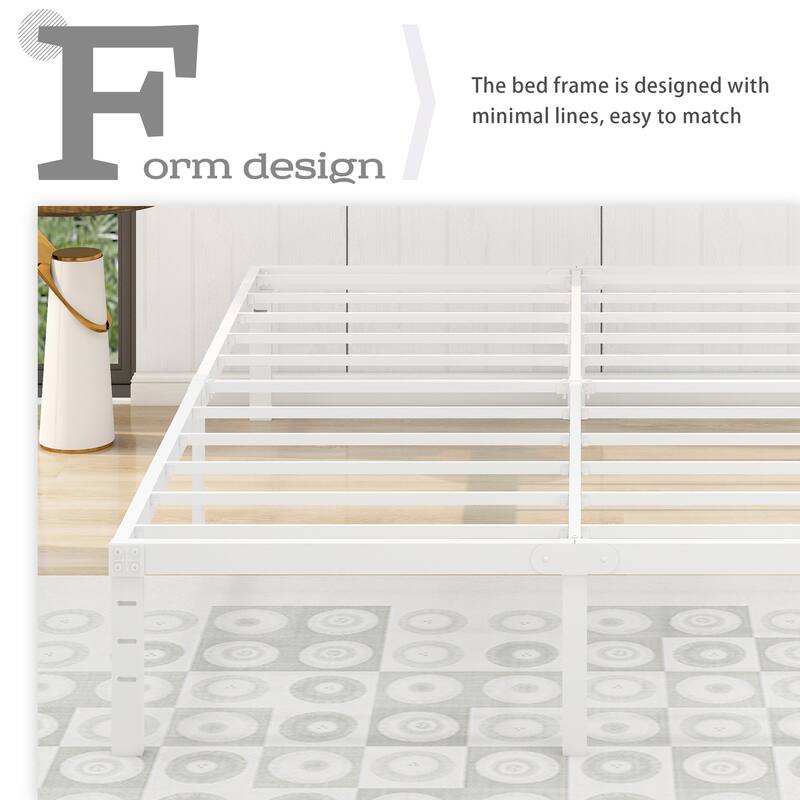 NNV 14" 3500 lbs Heavy Duty Bed Frame, Duty Steel Slat Metal Bed Frame