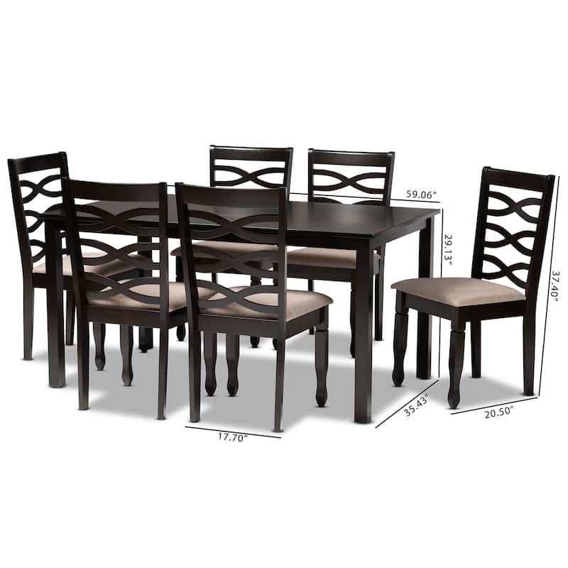 Lanier Modern and Contemporary 7-Piece Dining Set