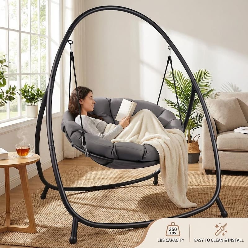 Oversized Hanging Egg Chair with Stand