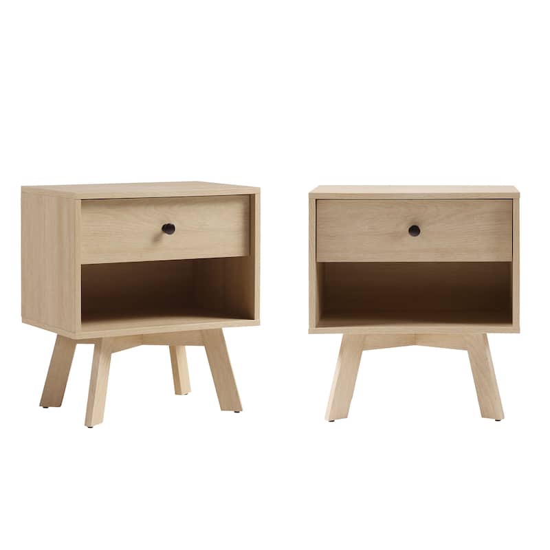 Middlebrook Designs Mid-Century Solid Wood Nightstand (Set of 2)