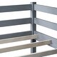preview thumbnail 18 of 56, Rubber Wood Detachable Triple Twin Bunk Bed with Two Built-in Ladders,Guardrails,Kids and Baby
