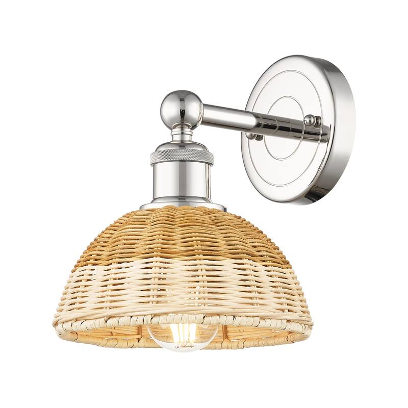 Innovations Lighting Endless Possibilities Edison - Bristol Natural II - 1 Light 8" Sconce - Polished Nickel/Natural