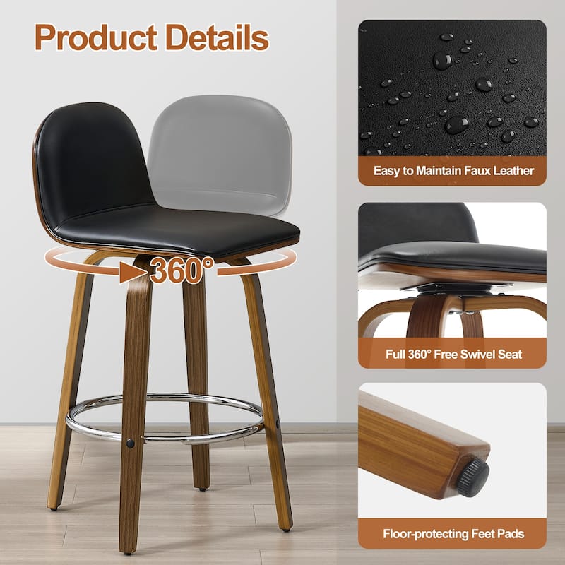 Upholstered Wood Swivel Bar Stools/ Counter Stool